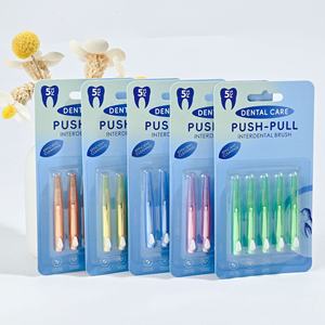 5 paquets de brosses interdentaires de qualité supérieure à marque privée, à pousser et à tirer, pour un soin optimal des gencives, nettoyage des dents, <span class=keywords><strong>cure</strong></span>-dents en <span class=keywords><strong>plastique</strong></span> - Product Image 5