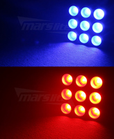 Marslite Projecteur matriciel LED COB RGB 3-en-1 de haute qualité, 9 pièces, 10W, avec fonctions Wash, Beam et Blinder pour DJ, discothèques et éclairages de scène