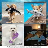 Jouet en peluche pour chien en forme d'animal marin, couineur, froissable, durable, écologique, non toxique, jouet à mâcher interactif pour créatures marines, en vrac