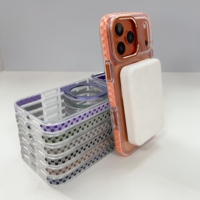 Nouvelle coque de téléphone magnétique transparente en PC rigide avec support rotatif à 360 degrés et design électroplaqué pour iPhone 17 16 Pro Max et 17 Air