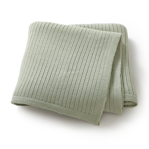 2024 mimixiong Offre Spéciale OEKO-TEX prix de gros bébé literie couleur unie nouveau-né bébé rayé tricoté couverture - Product Image 2