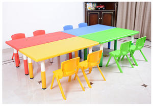 Ensemble de meubles pour enfants, bureau et chaise en plastique, mobilier de salle de classe de maternelle, hauteur réglable - Product Image 3