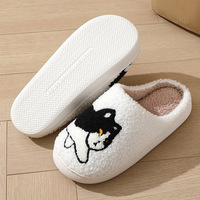 Pantoufles Douces et Chaudes en Peluche pour Couple, Motif Chat Mignon, Idéales pour l'Hiver, pour Femme et Homme