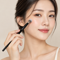 Pinceau de maquillage professionnel KB122 avec fibre de haute qualité de 0,07 mm, virole en aluminium épaissie et manche en bois de qualité supérieure
