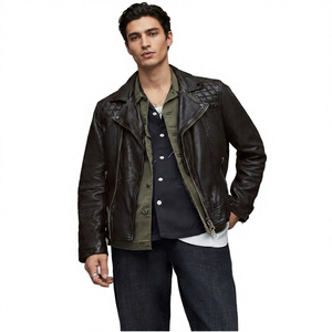 Real Leather Jacket Men Modern Slim Biker Outerwear Premium Quality Moto Riding Coat Luxury Style Mens <b>Genuine</b> Leather Jackets - Product Image 1