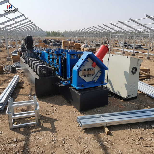Solar Panel Mount Photovoltaic Bracket System Adjustable Channel C Purlin Roll Forming Machine Profile Production Line