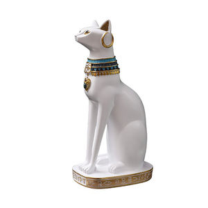 Estatuas de gatos egipcios talladas a mano estatua de animales decoración resina gatos blancos figuritas para el hogar Decoración del Hogar África Artificial A178 - Product Image 1
