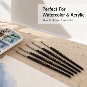 Ensemble de 5 pinceaux miniatures 100% Kolinsky Sable pour peinture de détails fins 5/0 2/0 0 1 3 pour la peinture de figurines - Product Image 3