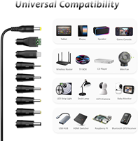 Adaptateur d'alimentation universel 24W AC DC 3V-12V, transformateur d'alimentation avec 8 prises DC pour l'électronique domestique