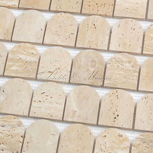 Carrelage mural en mosaïque de marbre de style arcade décor à la maison caractéristique chic couvrant la façade de dosseret moderne transformer la conception minimaliste - Product Image 3