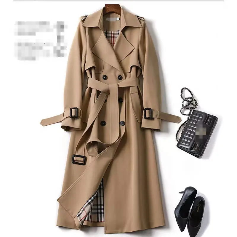 Zhuo Huan new Korean style mid-length trench coat women's 2023 popular British knee-high coat spring and autumn down jacket