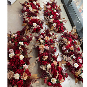 Guirnalda Central de flores con arco para boda, telón de fondo de arbol, cenador, decoración, color blanco marfil y verde - Product Image 5
