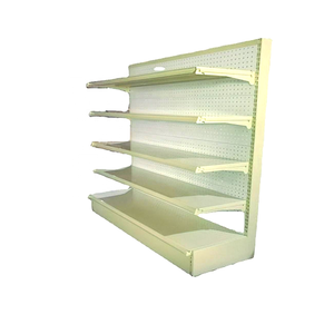 Étagère en acier de style allemand pour supermarché, robuste, finition peinte en poudre, 5 étagères, garde-corps en plastique, panneau perforé - Product Image 4
