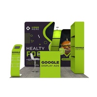 Stand d'exposition publicitaire pour salon professionnel, en aluminium, sur mesure, 10x10 pieds, montage rapide sans outils