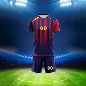 Ensemble de maillots de football pour hommes, respirant, anti-transpiration, tissu élastique, 100% polyester, écologique, nom d'équipe personnalisé - Product Image 2