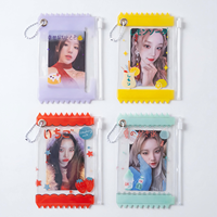 Faible MOQ, Pochette étanche de 3 pouces pour bonbons, porte-cartes photo KPOP en PVC transparent personnalisé avec fermeture éclair et porte-clés