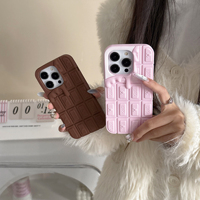 Coque de téléphone portable en silicone souple et mignonne en forme de chocolat fondant pour iPhone 18 17 Pro Max 16 15 14 13 – Housse de protection amusante en forme de dessert