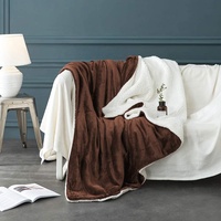 Couverture en peluche super douce en polyester Couverture à double pli Couverture Sherpa