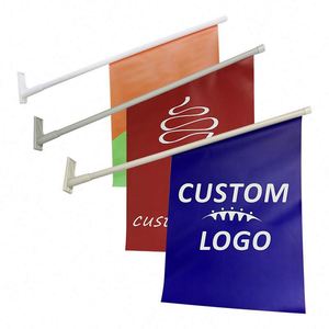 Cheap Custom Printing Shop and Market Use 30 Degree <b>Wall</b> Flag With Holder - Product Image 1