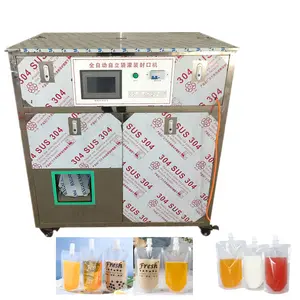 High efficiency spout pouch filling capping machine plastic spout bag filling and capping machine