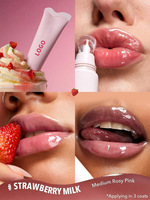 Baume à lèvres teinté naturel personnalisé sous marque privée, baume à lèvres hydratant brillant longue durée, huile à lèvres repulpante magique rose végétalienne en gros