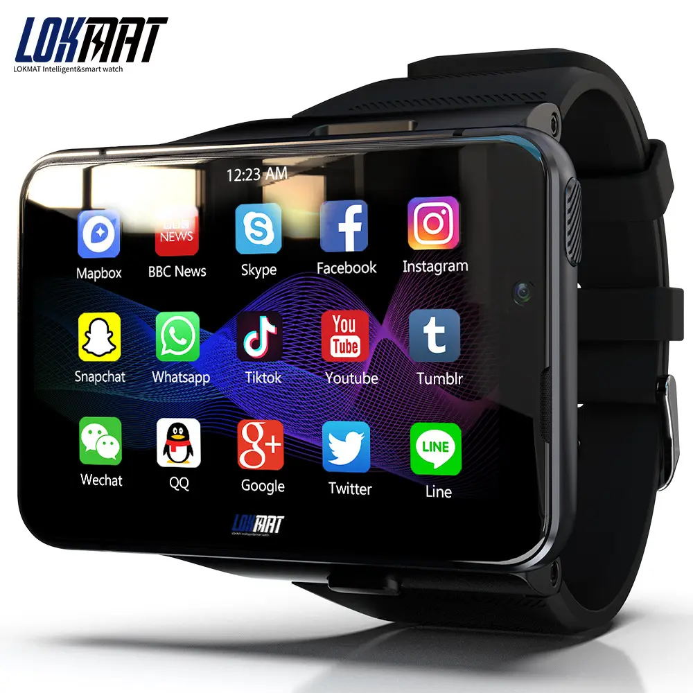Lokmat appllp max android 9 système 2.88 pouces grand écran 4G montre intelligente de jeu 2300mah 1300W caméra montre pour hommes