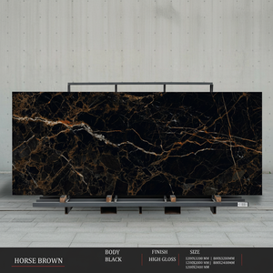 Paredes de Lujo con Acabado Impresionante, Elaboradas con Losas de Porcelana Negra y Gris de Alto Brillo de 1200x2400 mm - Product Image 1