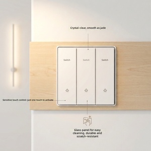 Prise murale électrique multifonctionnelle pour la maison, interrupteur mural <span class=keywords><strong>de</strong></span> luxe avec plaque frontale en verre trempé, <span class=keywords><strong>prises</strong></span> et interrupteurs électriques muraux - Product Image 5