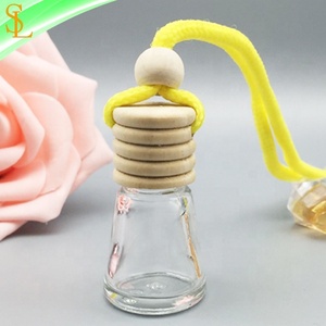 Botella difusora de coche colgante de Perfume de vidrio vacío pequeño de 4ml para <span class=keywords><strong>ambientador</strong></span> con tapa de madera - Product Image 2