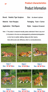 Fabricante de Esculturas de Tigres de Fibra de Vidrio Personalizadas, Venta Directa de Fábrica, OEM, ODM, al por Mayor para Exhibición en Zoológicos, Parques Temáticos y Exteriores - Product Image 6