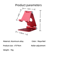 Support de bureau pliable et flexible mains libres en alliage d'aluminium rouge Maya 2025 pour tous les smartphones et tablettes – Pratique