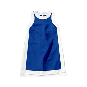 Robe smock personnalisée pour petite fille, motif fleurs bleues, collection « Daddy's Girl », vente en gros, ensemble sans manches pour bébé fille. - Product Image 6