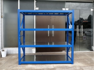 モジュール式ヘビーデューティー冷間圧延鋼製倉庫棚、調整可能な厚板移動式棚板付き、耐荷重500kg/1000kg - Product Image 4