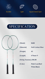Raquette de badminton Lingmei R680 entièrement en fibre de carbone - Product Image 4
