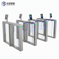 Barrière pivotante de contrôle d'accès de sécurité avec reconnaissance faciale biométrique et carte IC, ultra-rapide (réponse 0,2s), étanche IP55