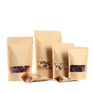 280 micron size 10 * 15 + 3 plastic craft window bag pouches packaging bags kraft paper bags