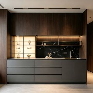 Meubles de cuisine modulaires personnalisables, style moderne, placage bois, fermeture douce, écologiques, imperméables - Product Image 3