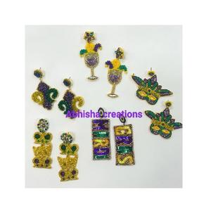 Boucles d'oreilles pendantes uniques en perles faites à la main pour femmes, boucles d'oreilles pendantes en perles de rocaille avec un design ethnique bohème, bijoux de mode parfaits - Product Image 6