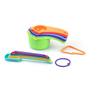 Source Factory Colorful <b>Measuring</b> <b>Cups</b> Spoons Set 15Pcs Food Grade Plastic <b>Baking</b> Tools With Graduations - Product Image 5