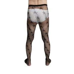 Collants résille noirs pour hommes en nylon ajouré, respirants et élastiques, une pièce, tendance et sexy - Product Image 5