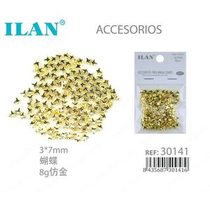 Accesorios de Metal Ilan en Forma de Estrella, 3x7mm, Dorados, para Manualidades y Costura - Product Image 1