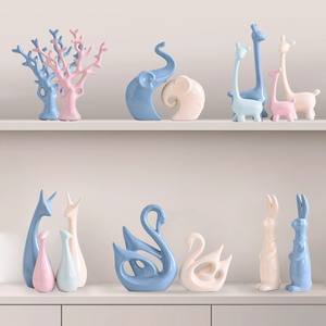 Nordique Minimaliste En Céramique Petits Ornements Creative Animal Décorations De Bureau pour La Maison Salon Cave À Vin Chambre Cadeau - Product Image 4