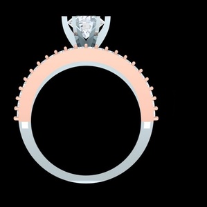 Sophisticated Vintage White Gold Engagement <b>Ring</b> with Diamond Sterling Silver Bands for Anniversary and Wedding - Product Image 4