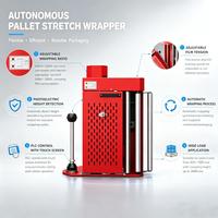 Machine d'emballage automatique de palettes autopropulsée pour la production d'eau en bouteille et de boissons