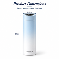 Botol Air Stainless Steel 480ml, Botol Termos Vakum Isolasi, Flask dengan Layar LED Penunjuk Suhu, Logo Custom