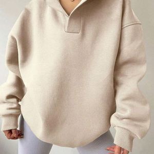 Sweat-shirt à capuche ample en polaire brodé avec logo, coupe décontractée, en polyester/coton, pour femme, idéal pour l'automne – Vente en gros - Product Image 2