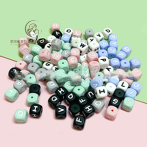ลูกปัดซิลิโคนรูปตัวอักษรภาษาอังกฤษขนาด12มม. สำหรับทำของเล่นและเครื่องประดับสำหรับเด็กทารกที่เคี้ยวได้ - Product Image 4
