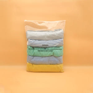 Sac à fermeture éclair givré transparent CPE personnalisé emballage en plastique PE auto-scellant pour le stockage des vêtements, des sous-vêtements et des chaussettes - Product Image 1