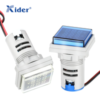 Panel tampilan Digital LED 22MM persegi, AD22-22VAHZS lampu indikator arus dan tegangan Meter