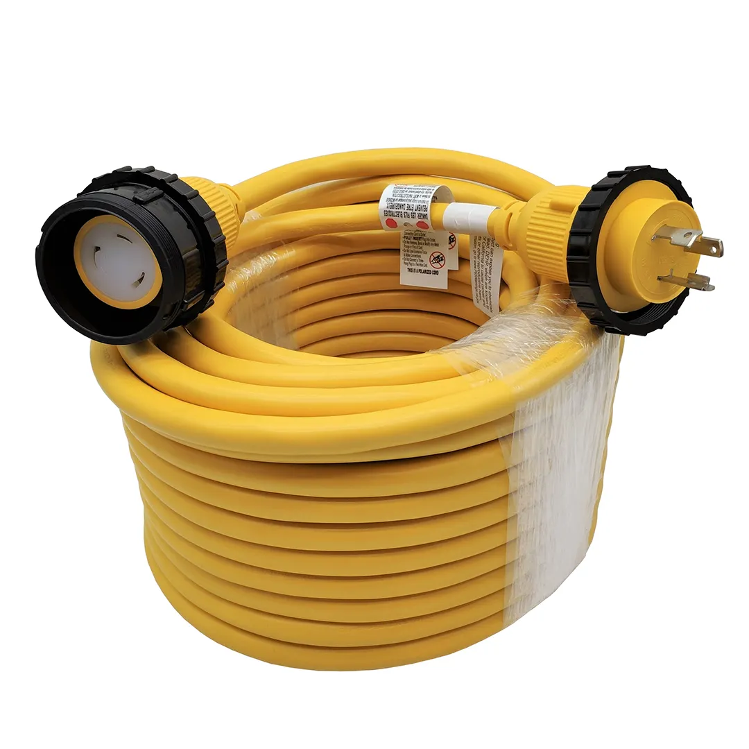 Marine Shore Power Extension Cord NEMA L5-30 Twist Lock 30A Extension Cord Female with Seal Collar Yellow  100FT 